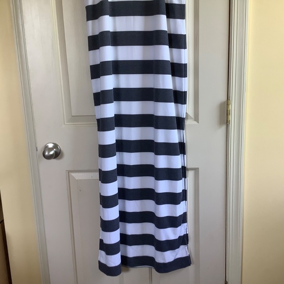 Michael Kors Sleeveless Wide Striped Maxi Dress Grey White SZ XL - Picture 9 of 13